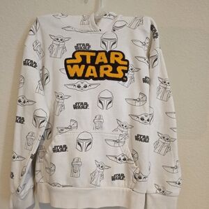 Star Wars White Hoodie with Black Graphics